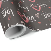 愛とハート ラッピングペーパー (ロールコーナー)
