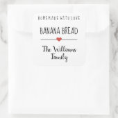 愛とバナナのパン自家製シンプル白スクアール スクエアシール (バッグ)
