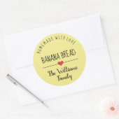 愛とバナナのパン黄色の自家製 ラウンドシール (封筒)