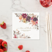 愛とパンプキ感謝していンバルガンディのフローラ結婚の スタンダードカクテルナプキン (インサイチュ)