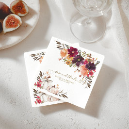 愛とパンプキ感謝していンバルガンディのフローラ結婚の スタンダードカクテルナプキン