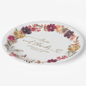 愛とパンプキ感謝していンバルガンディのフローラ結婚の ペーパープレート (アングル)