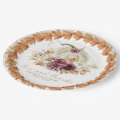 愛とパンプ感謝していキのフローラ結婚の ペーパープレート (アングル)