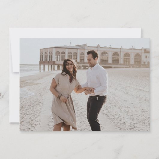 愛とビーチの写真熱帯保存の日 セーブザデート (裏面)