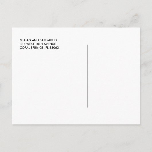 愛とビーチの行先日付を保存 案内ポストカード (裏面)