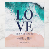 愛とビーチコースト結婚ーズ ワインラベル (シングルラベル)
