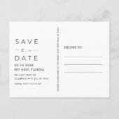 愛とビーチ沿岸の結婚式の日付を保存 案内ポストカード (裏面)