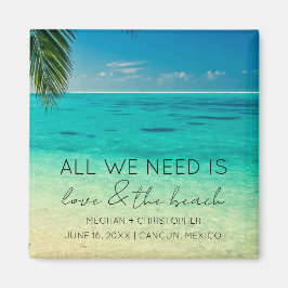 愛とビーチ結婚式の好意 マグネット