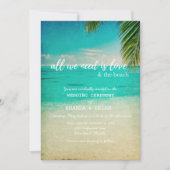 愛とビーチ結婚式招待状 招待状 (正面)