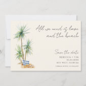 愛とビーチ結婚式日付を保存 セーブザデート (正面)