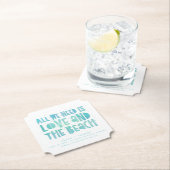 愛とビーチ結婚式日付を保存 ペーパーコースター (インサイチュ)