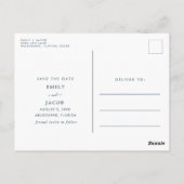 愛とビーチ結婚式日付を保存 ポストカード (裏面)