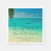 愛とビーチ結婚式 スタンダードカクテルナプキン (正面)