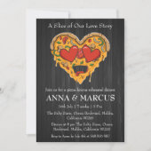 愛とピザおもしろいリハーサル夕食招待状 招待状 (正面)