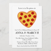 愛とピザおもしろいリハーサル夕食招待状 招待状 (正面/裏面)