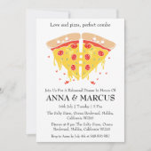 愛とピザおもしろいリハーサル夕食招待状 招待状 (正面)