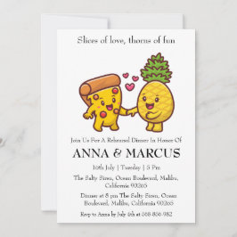 愛とピザおもしろいリハーサル夕食招待状 招待状