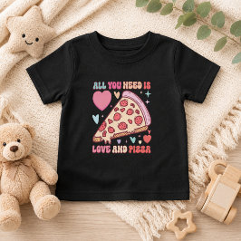 愛とピザがあればそれでいい | おもしろいフーディー ベビーTシャツ