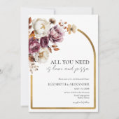 愛とピザがあればそれでいい リハーサルディナー 招待状 (正面)