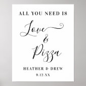 愛とピザが全て カスタム カップル ウェディング ポスター (正面)