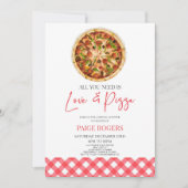愛とピザだけが必要 - ブライダルシャワーパーティ 招待状 (正面)