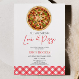 愛とピザだけが必要 - ブライダルシャワーパーティ 招待状