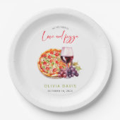愛とピザのブライダルシャワー ペーパープレート (正面)
