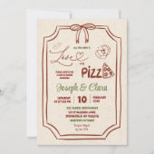 愛とピザコケッイタリアントのカップル・シャワー 招待状 (正面)