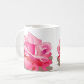 愛とピンクのバラ コーヒーマグカップ (正面左)