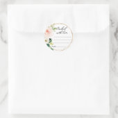 愛とピンクのフローラキッチンラベルが詰まっている ラウンドシール (バッグ)