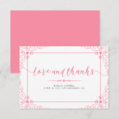 愛とピ感謝していックの結婚タイポグラフィとフレーム。 サンキューカード (正面/裏面)