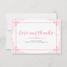 愛とピ感謝していックの結婚タイポグラフィとフレーム。 サンキューカード