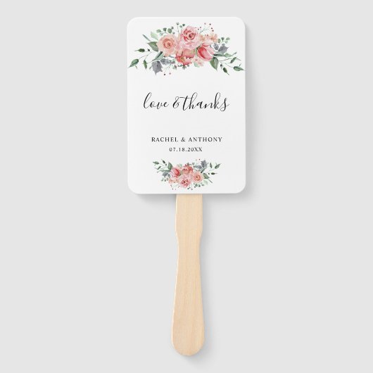 愛とピ感謝していックローズ結婚の写真カスタム ハンドファン (正面)