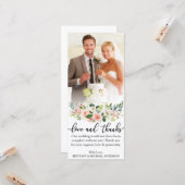 愛とピ感謝していンクフローラの結婚写真カード カード (正面/裏面インサイチュ)