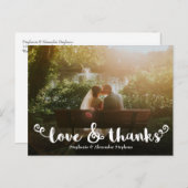 愛とブ感謝していラシの写真結婚サンキューカード ポストカード (正面/裏面)