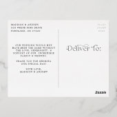 愛とホイ感謝していルの結婚ありがとうはがき 箔招待状ポストカード (裏面)