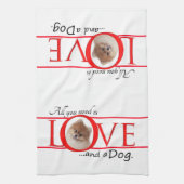 愛とポメラニア犬キッチンタオル キッチンタオル (縦)