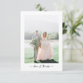 愛とミニマ感謝していラモダンムの写真結婚の サンキューカード (スタンド正面)