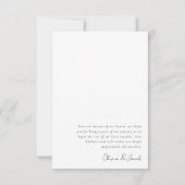 愛とミニマ感謝していラモダンムの写真結婚の サンキューカード (裏面)