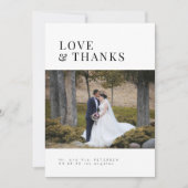 愛とミニマ感謝していラモダンム写真結婚の サンキューカード (正面)