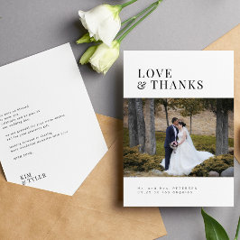 愛とミニマ感謝していラモダンム写真結婚の サンキューカード