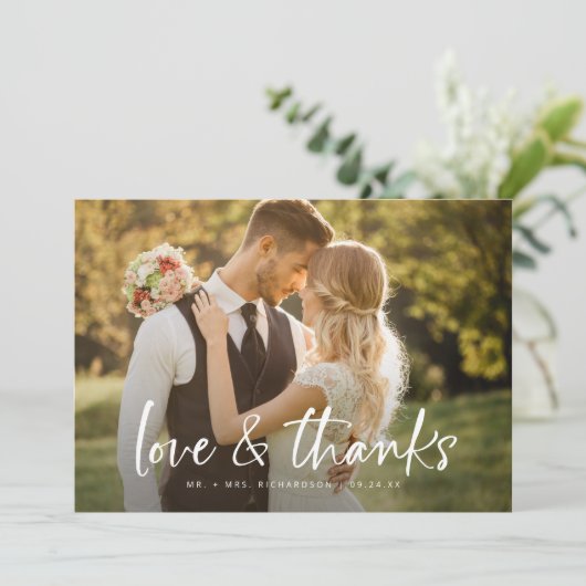 愛とミニマ感謝していラモダンム2写真結婚s サンキューカード (スタンド正面)