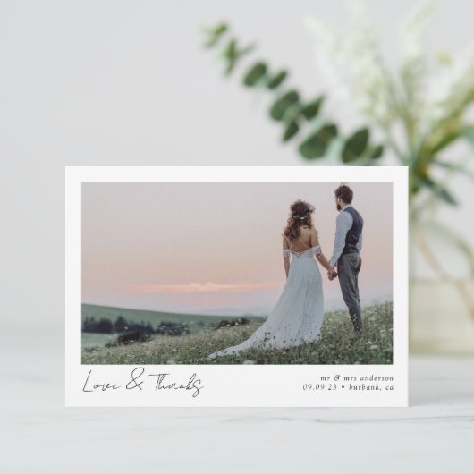 愛とミニマ感謝していリストの写真の書結婚道 サンキューカード (スタンド正面)