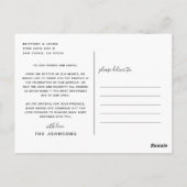 愛とミニマ感謝していリストの写真結婚ありがとう ポストカード (裏面)