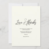 愛とミニマ感謝していリストの写真結婚の サンキューカード (裏面)