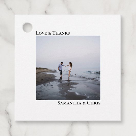 愛とミニマ感謝していリストの結婚写真シンプル。 フェイバータグ (正面)