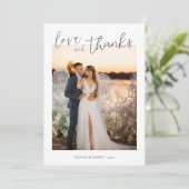 愛とミニマ感謝していリスト・スクリプ結婚トの写真 サンキューカード (スタンド正面)