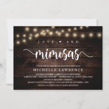 愛とミモサス、素朴ブライダルシャワーお祝い