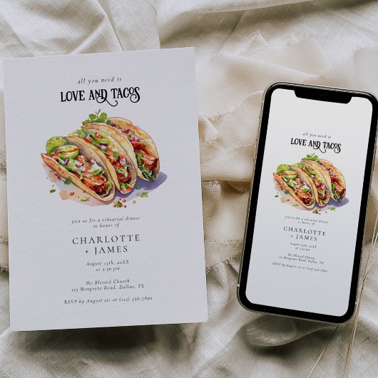 愛とモダンタコスのリハーサルディナー 招待状