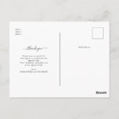 愛とモダン写真感謝してい赤ちゃんシャワーありがとう ポストカード (裏面)